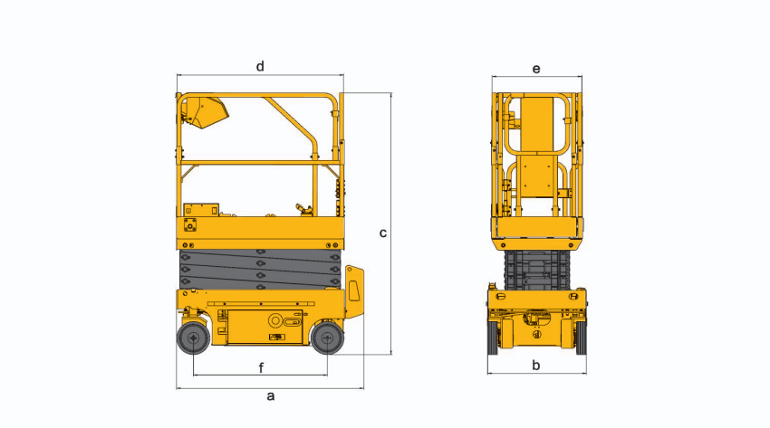 Схематический рисунок ножничного подъемника XG0607DC, XG0608DC, XG0708DC